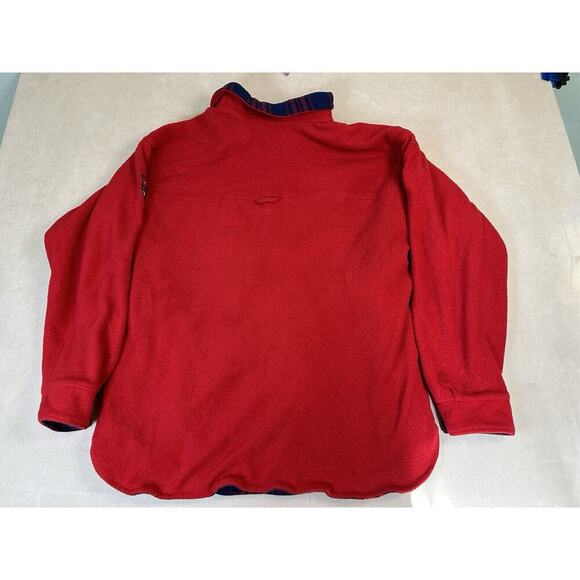 Vintage Columbia REVERSIBLE Pullover- Heavy Made In USA Quarter Zip Red Large - Picture 7 of 16